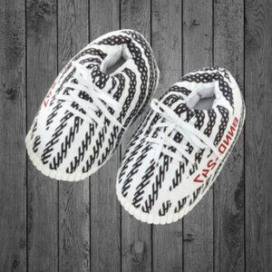 Comfy Unisex Plush Sneaker Slippers – Yeezy Inspired – One Size Fits Most